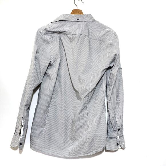 Buffalo David Bitton | Tailored Fit Pinstripe Button Down Shirt with Roll Tabs - Picture 2 of 8